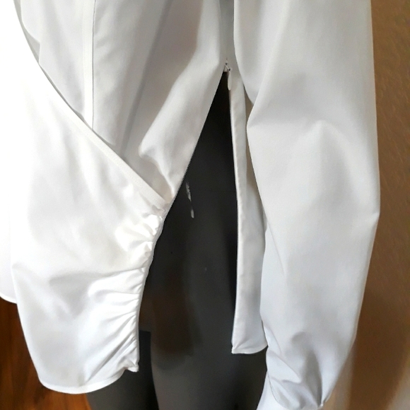 Brooks Brothers Criss cross  White Blouse w/ side zipper - Picture 4 of 12